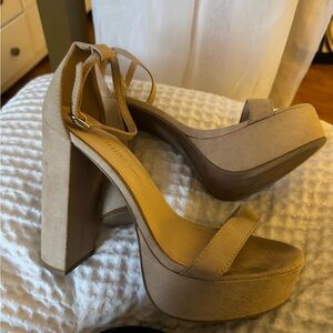 Elegant Tan Platform Heels